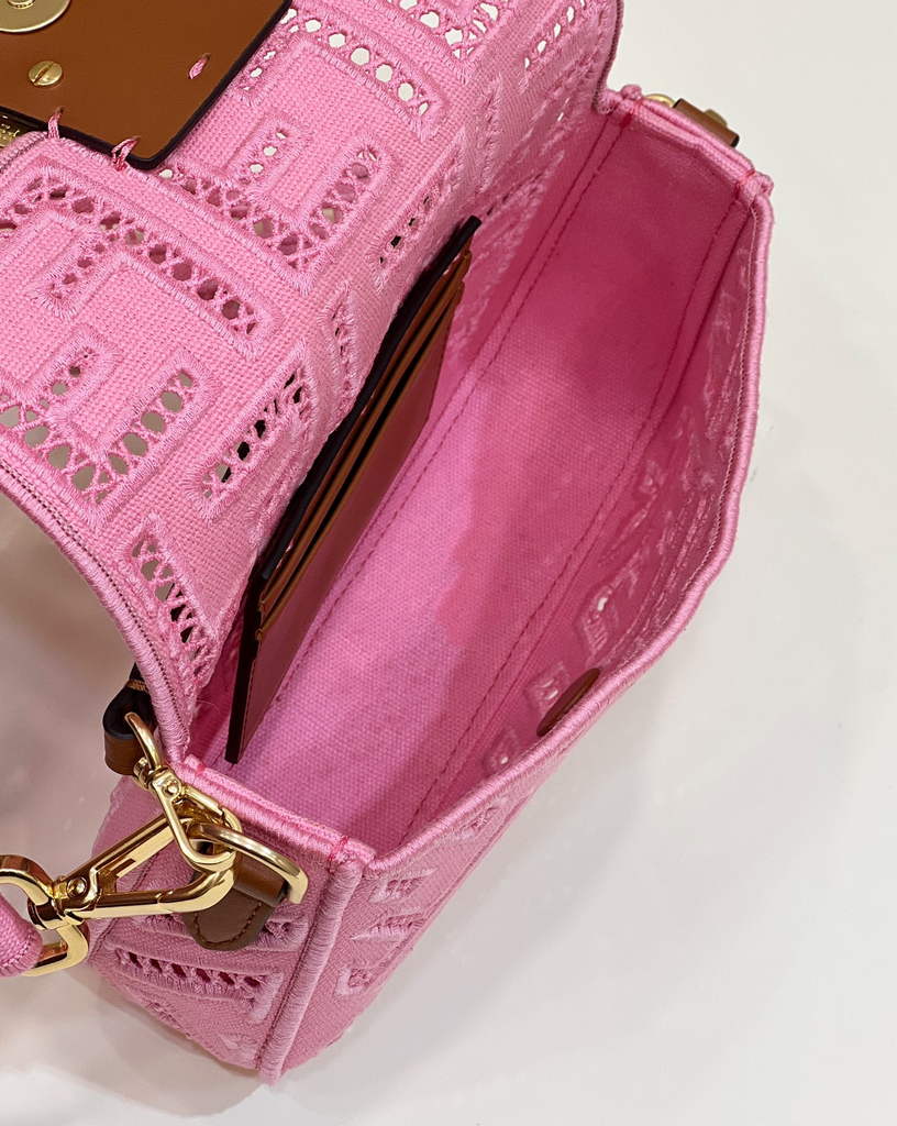 Fendi 8BS017 Baguette Mini Jacquard FF bag in Pink - Default Title - View 7