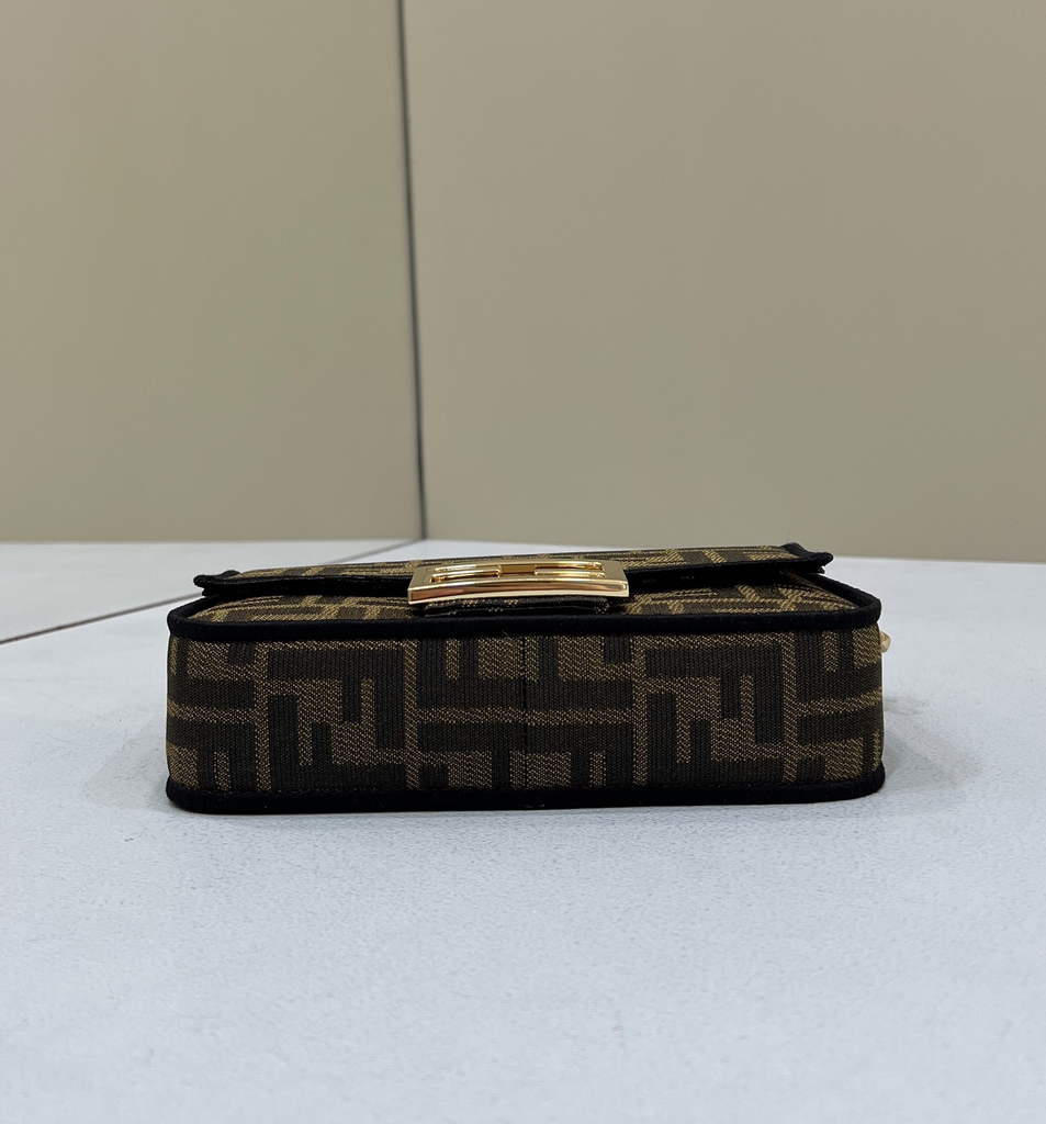 Fendi 8BS017 Baguette Mini Jacquard FF fabric bag Brown - Default Title - View 5
