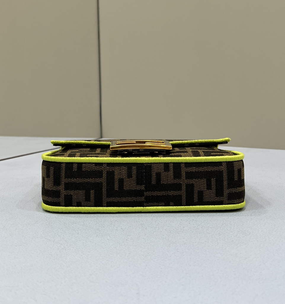 Fendi 8BS017 Baguette Mini Jacquard FF fabric bag Green - Default Title - View 6