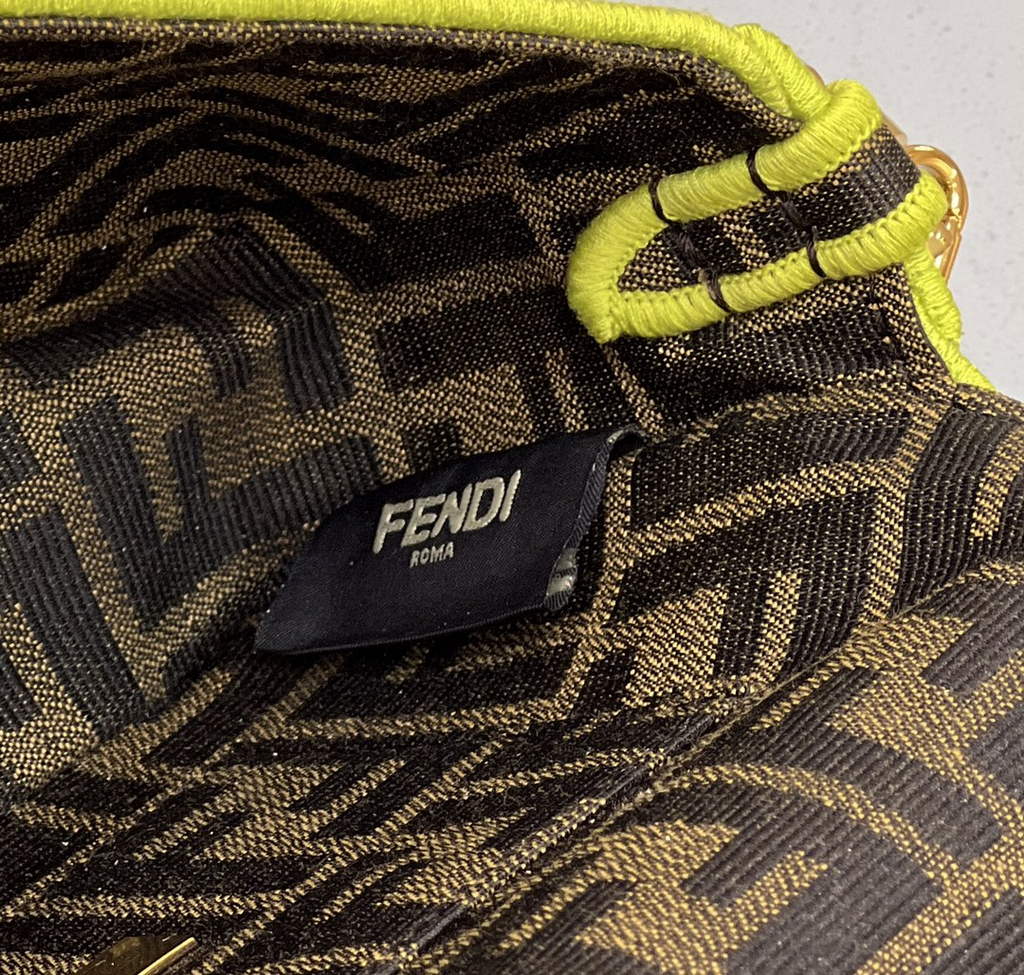 Fendi 8BS017 Baguette Mini Jacquard FF fabric bag Green - Default Title - View 9