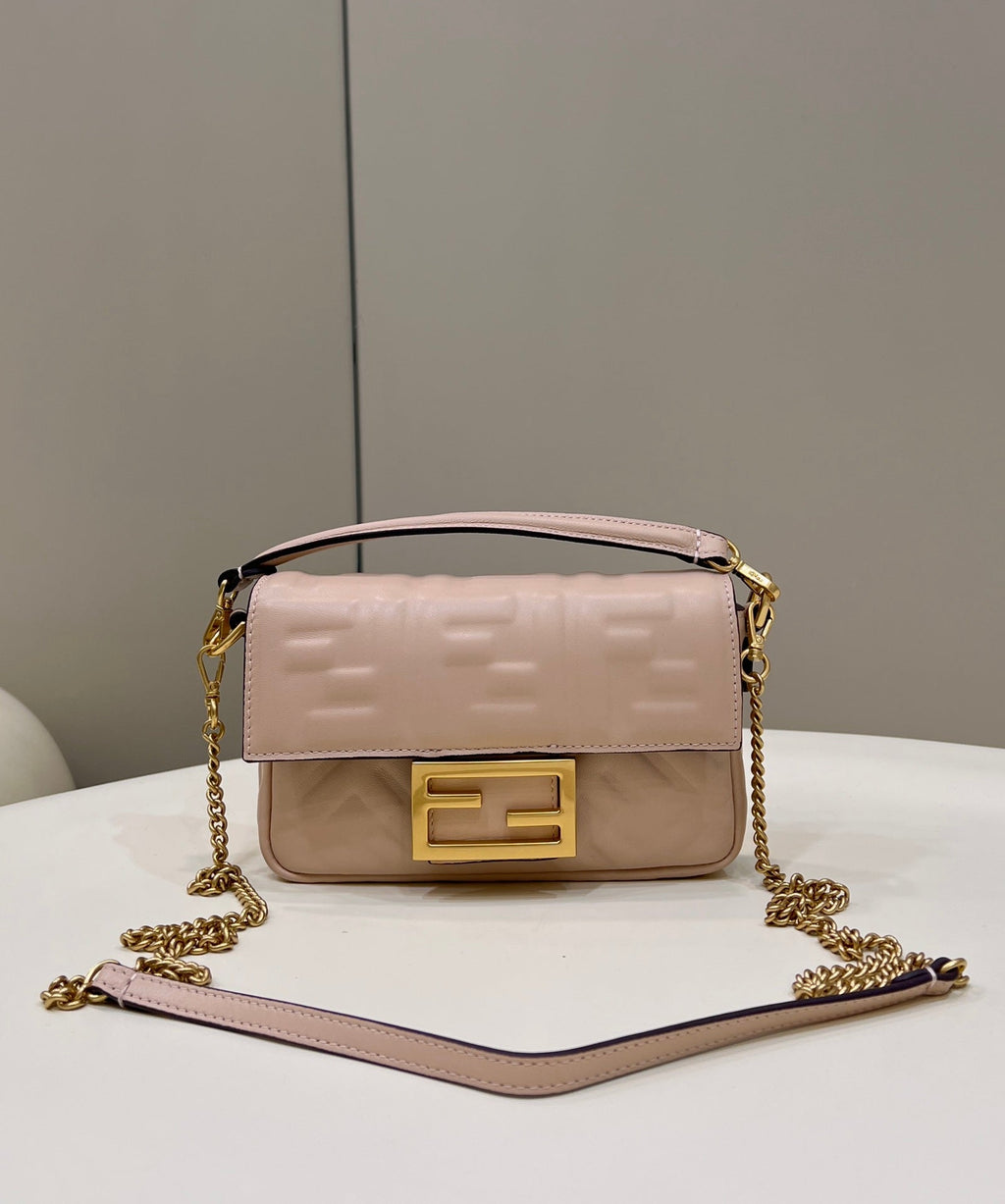 Fendi 8BS017 Baguette Mini leather bag dark beige - Default Title - View 2