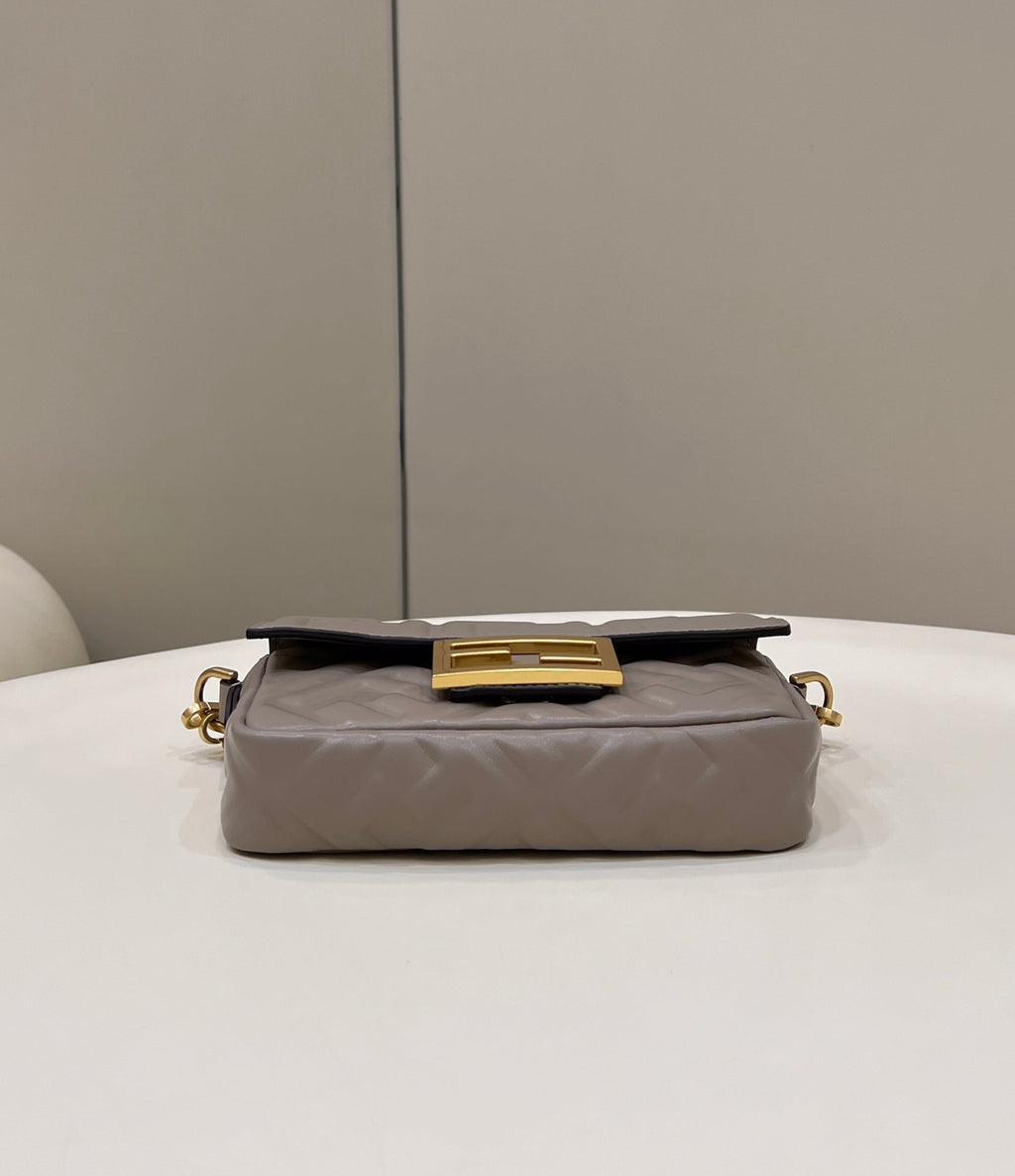 Fendi 8BS017 Baguette Mini leather bag gray - Default Title - View 4