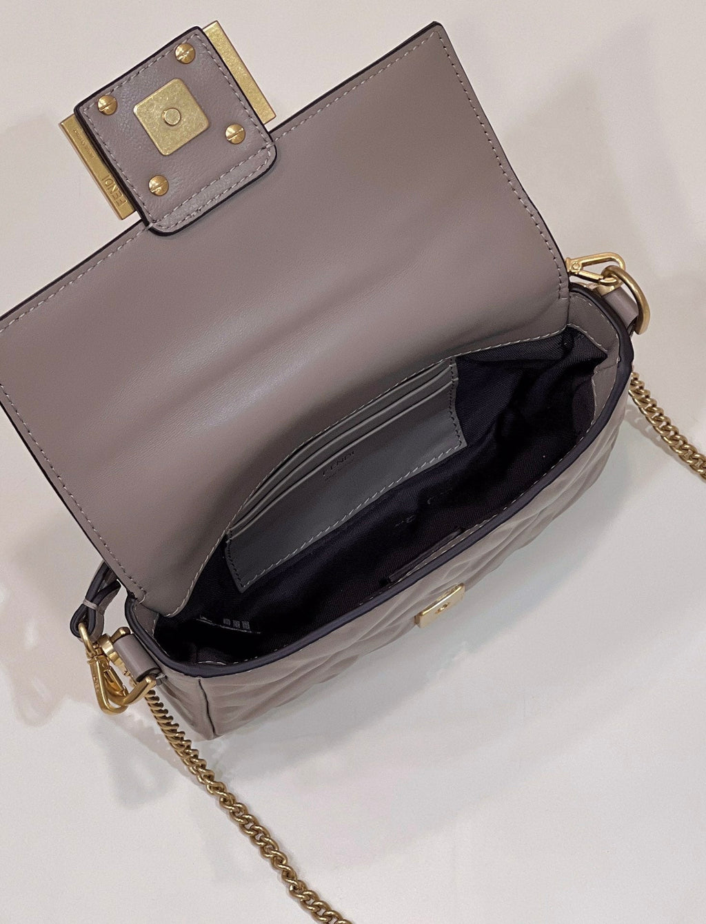 Fendi 8BS017 Baguette Mini leather bag gray - Default Title - View 8