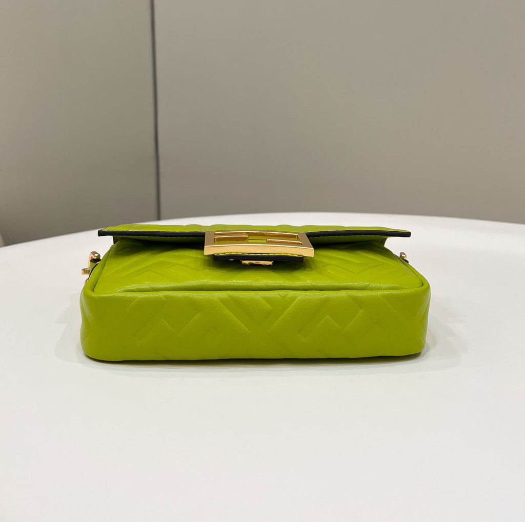 Fendi 8BS017 Baguette Mini leather bag green - Default Title - View 4