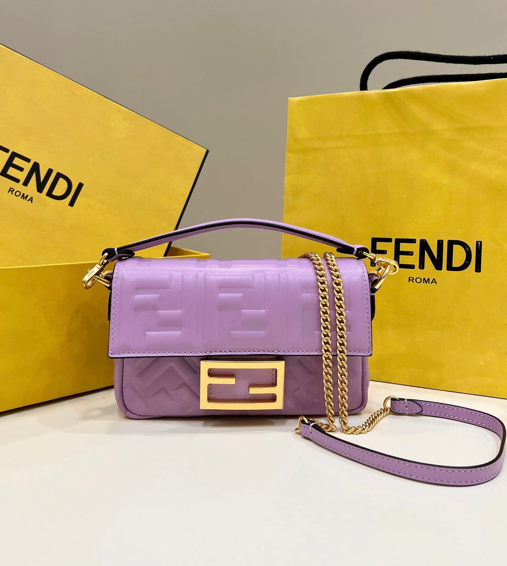 Fendi 8BS017 Baguette Mini leather bag light purple - Default Title - View 1