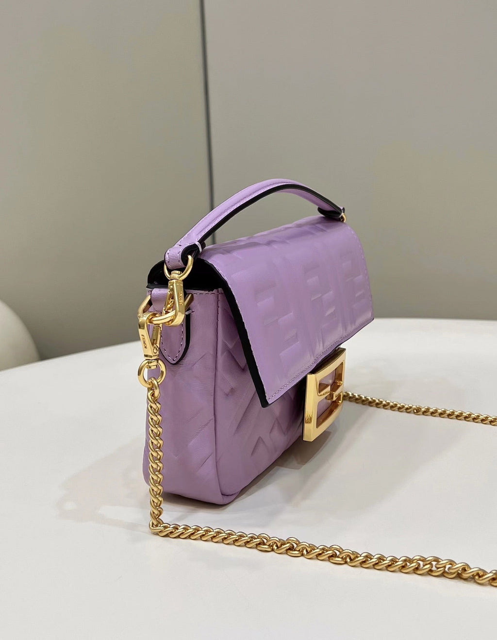 Fendi 8BS017 Baguette Mini leather bag light purple - Default Title - View 3