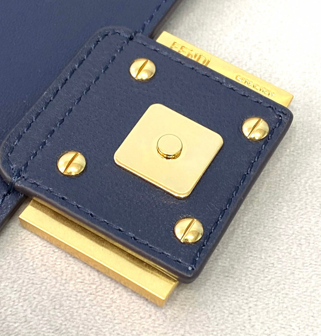 Fendi 8BS017 Baguette Mini Navy Blue leather bag - Default Title - View 5