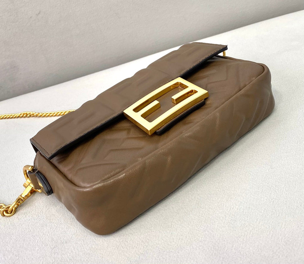 Fendi 8BS017 Baguette Mini Brown leather bag - Default Title - View 4