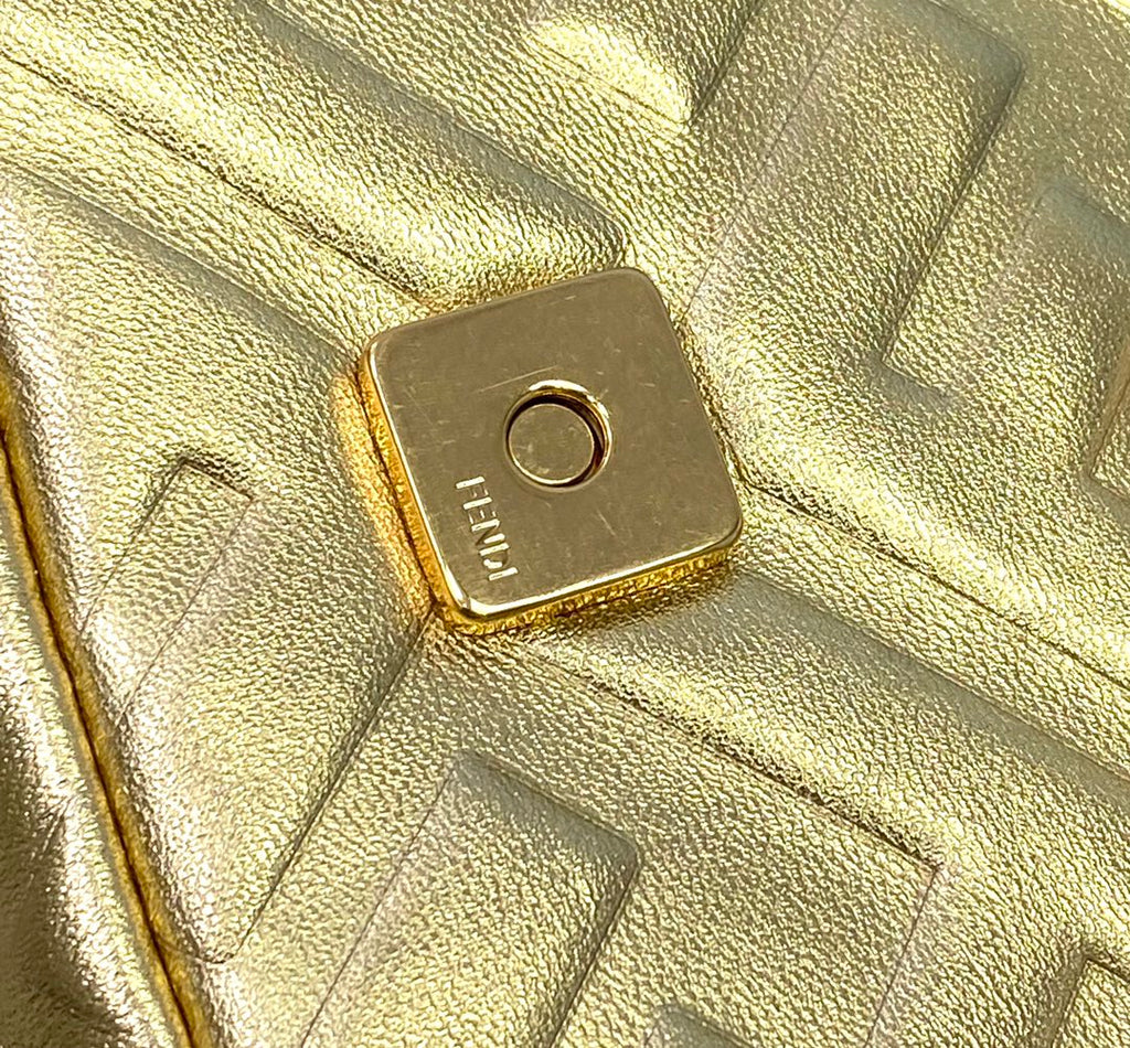 Fendi 8BS017 Baguette Mini Gold leather bag - Default Title - View 7