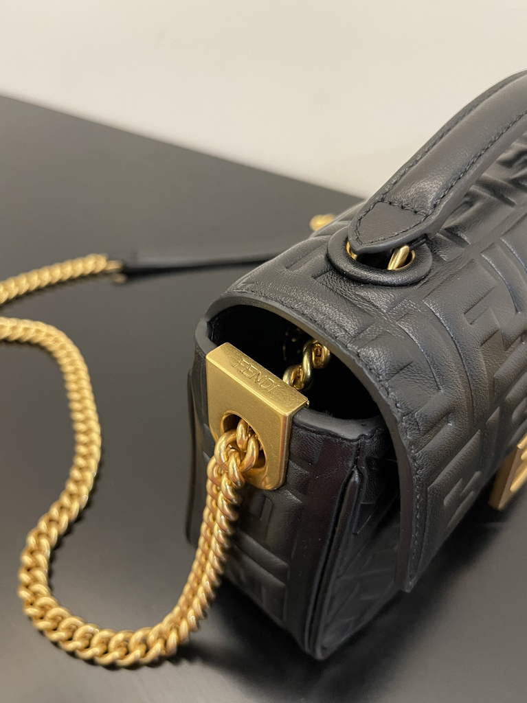 Fendi 8BS017 Baguette Mini Black leather bag - Default Title - View 4