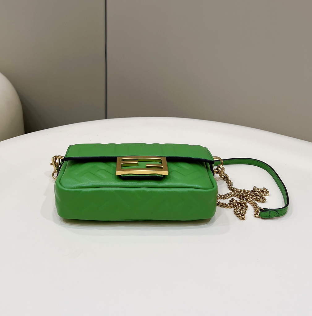 Fendi 8BS017 Baguette Mini Green leather bag - Default Title - View 3