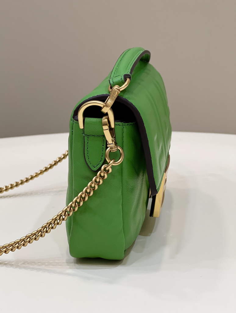 Fendi 8BS017 Baguette Mini Green leather bag - Default Title - View 4