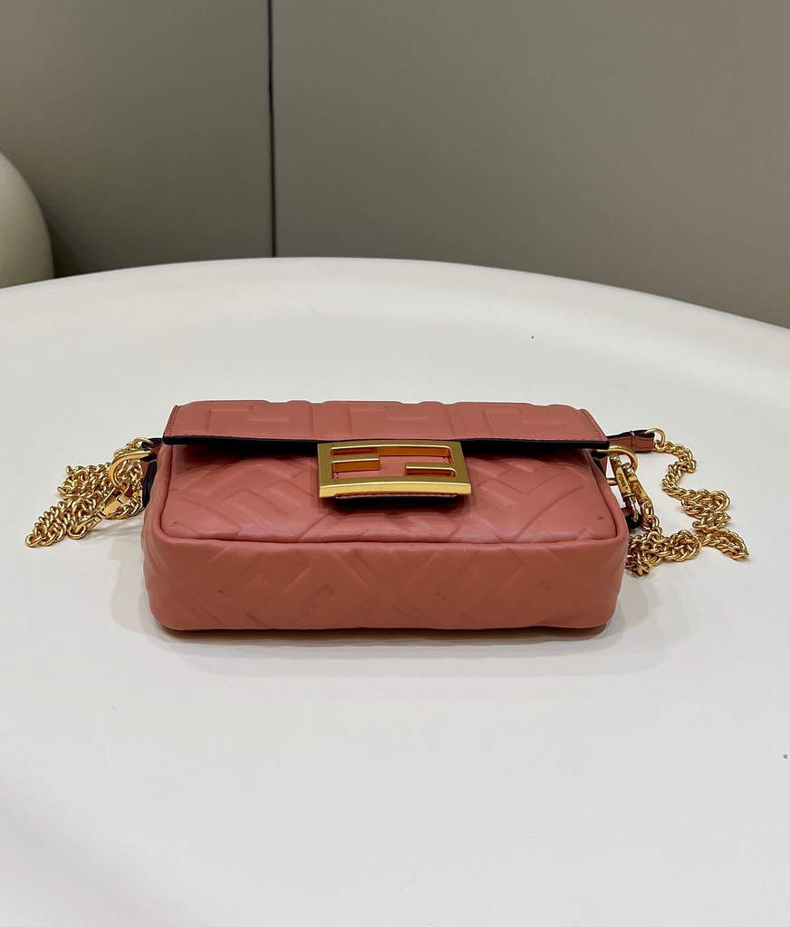 Fendi 8BS017 Baguette Mini Pink nappa leather bag - Default Title - View 3
