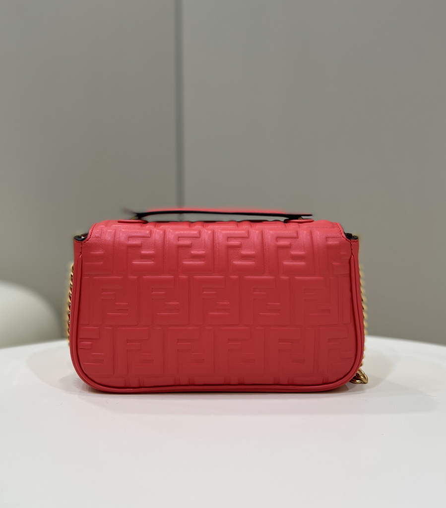 Fendi 8BS017 Baguette Mini Red leather bag - Default Title - View 2