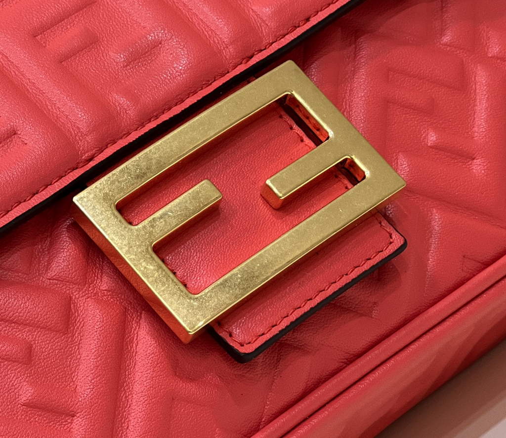 Fendi 8BS017 Baguette Mini Red leather bag - Default Title - View 5