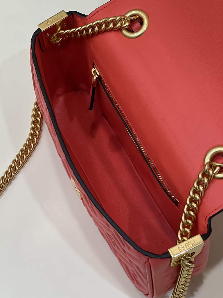 Fendi 8BS017 Baguette Mini Red leather bag - Default Title - View 9