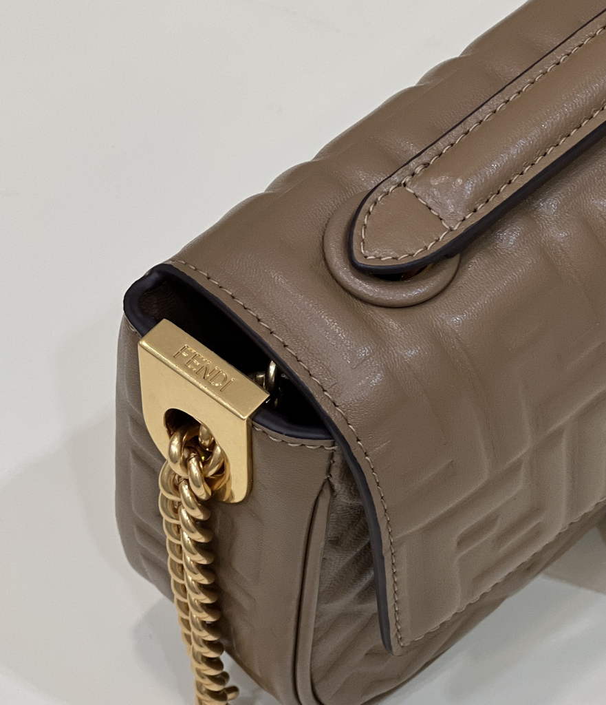 Fendi 8BS017 Baguette Mini Brown leather bag - Default Title - View 4