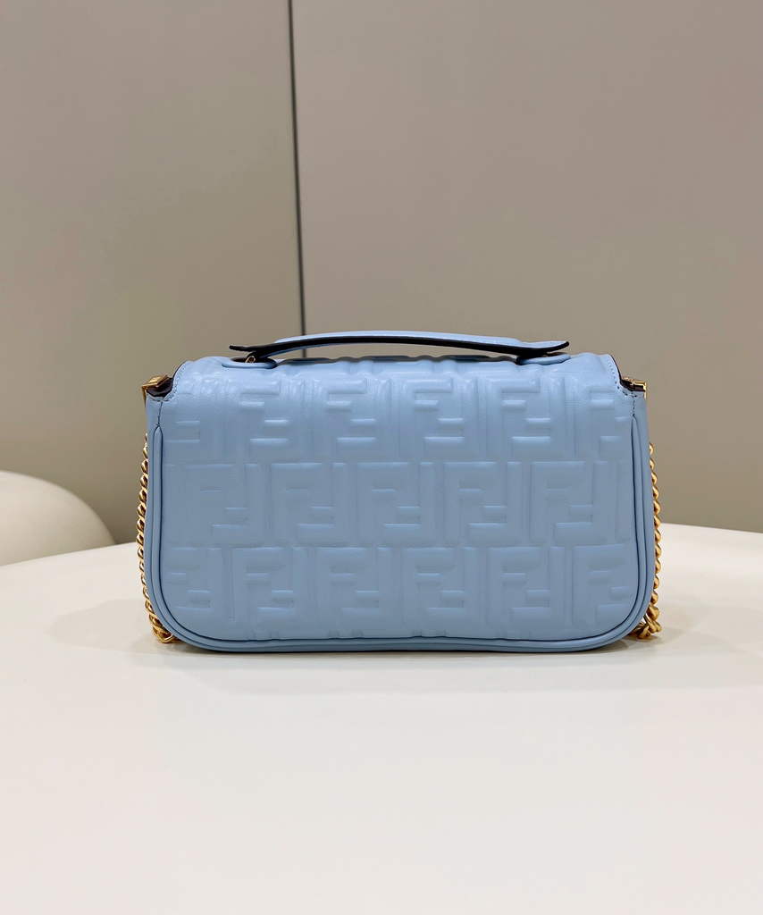 Fendi 8BS017 Baguette Mini Light Blue leather bag - Default Title - View 2