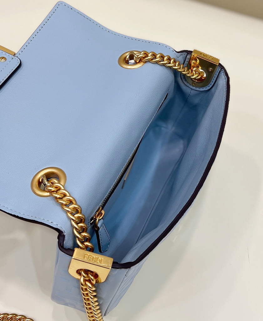 Fendi 8BS017 Baguette Mini Light Blue leather bag - Default Title - View 9