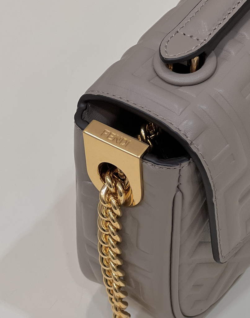 Fendi 8BS017 Baguette Mini Gray leather bag - Default Title - View 6
