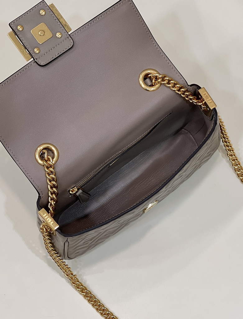 Fendi 8BS017 Baguette Mini Gray leather bag - Default Title - View 9