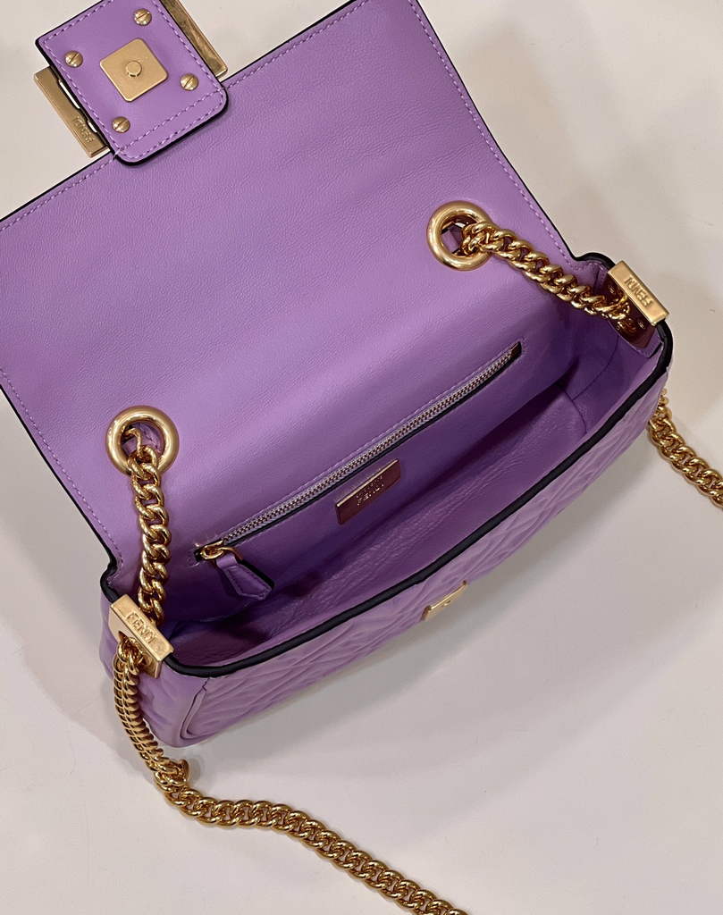 Fendi 8BS017 Baguette Mini Light Purple leather bag - Default Title - View 9