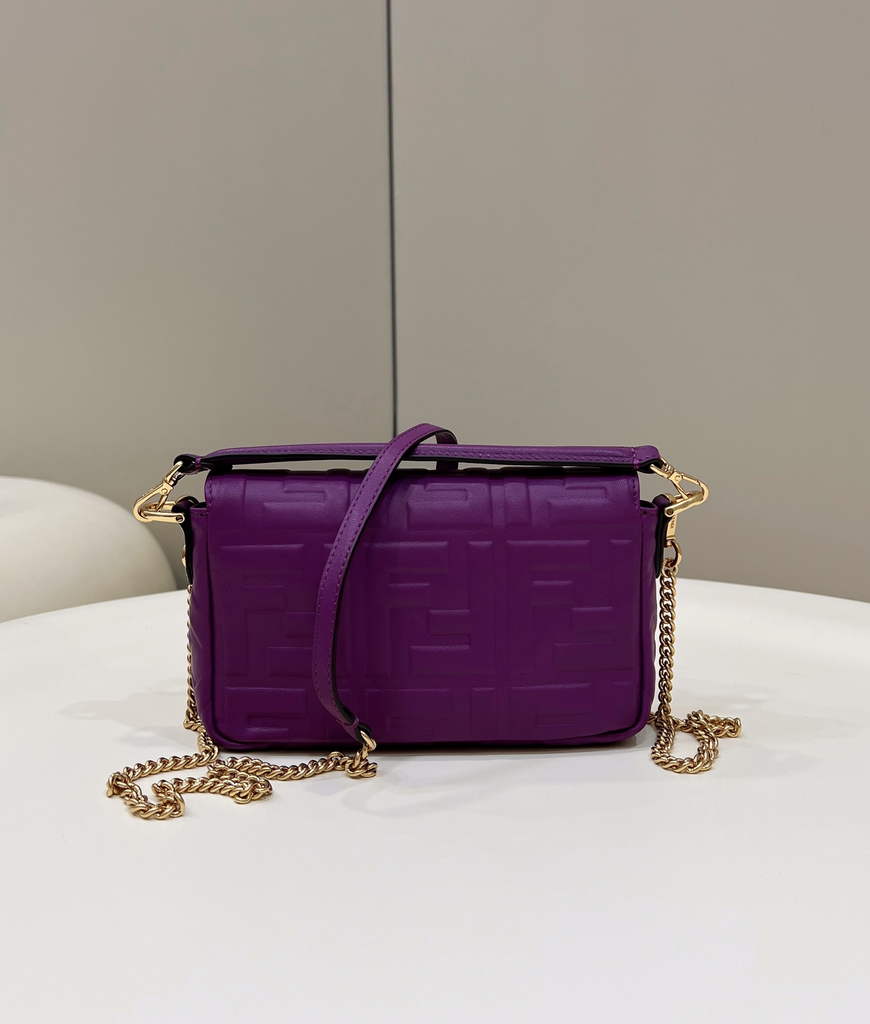 Fendi 8BS017 Baguette Mini Purple leather bag - Default Title - View 2