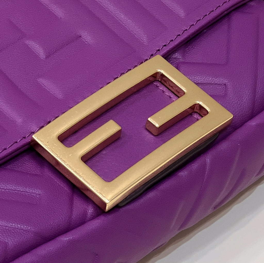 Fendi 8BS017 Baguette Mini Purple leather bag - Default Title - View 5