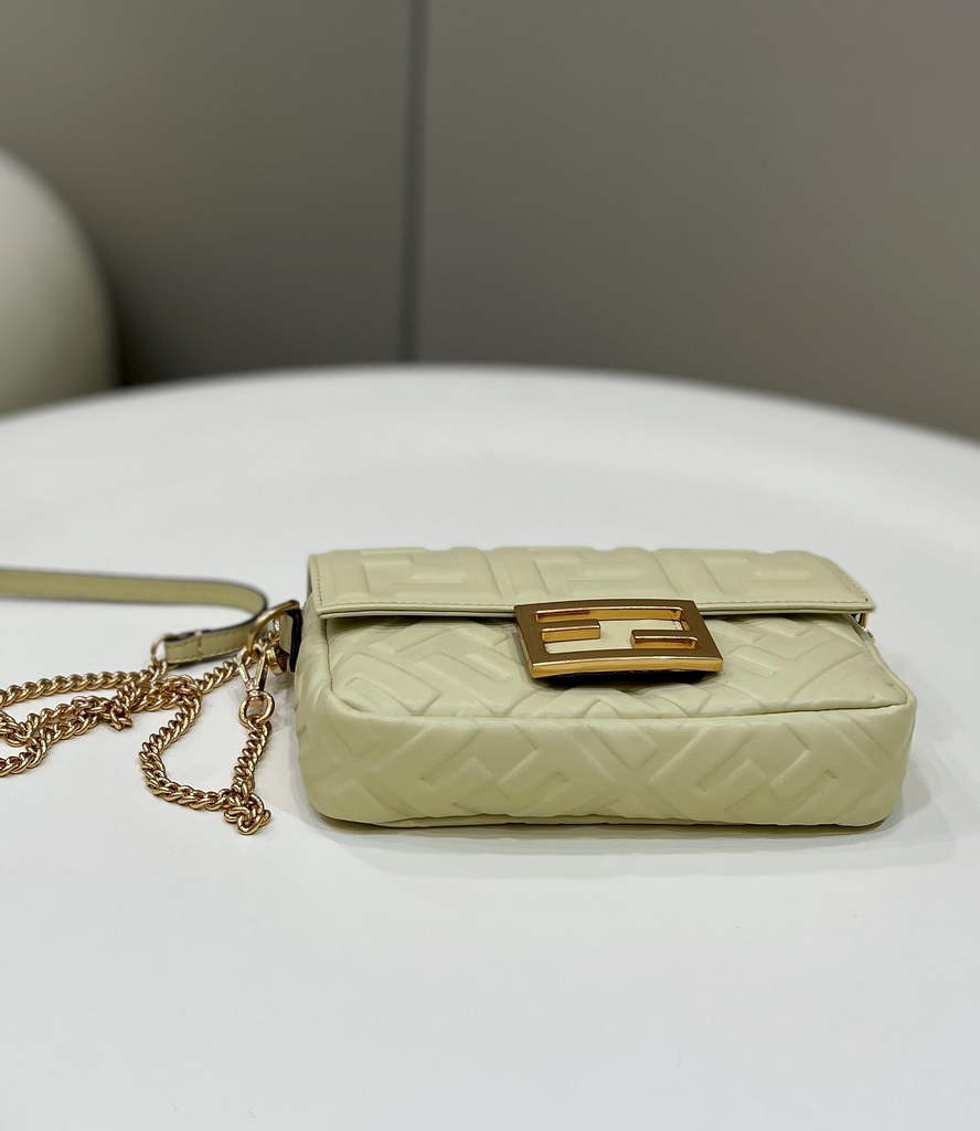 Fendi 8BS017 Baguette Mini Beige leather bag - Default Title - View 3