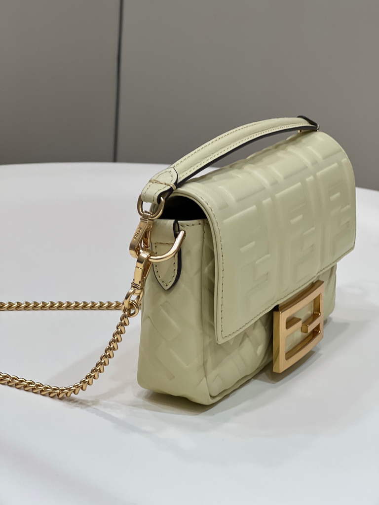Fendi 8BS017 Baguette Mini Beige leather bag - Default Title - View 4