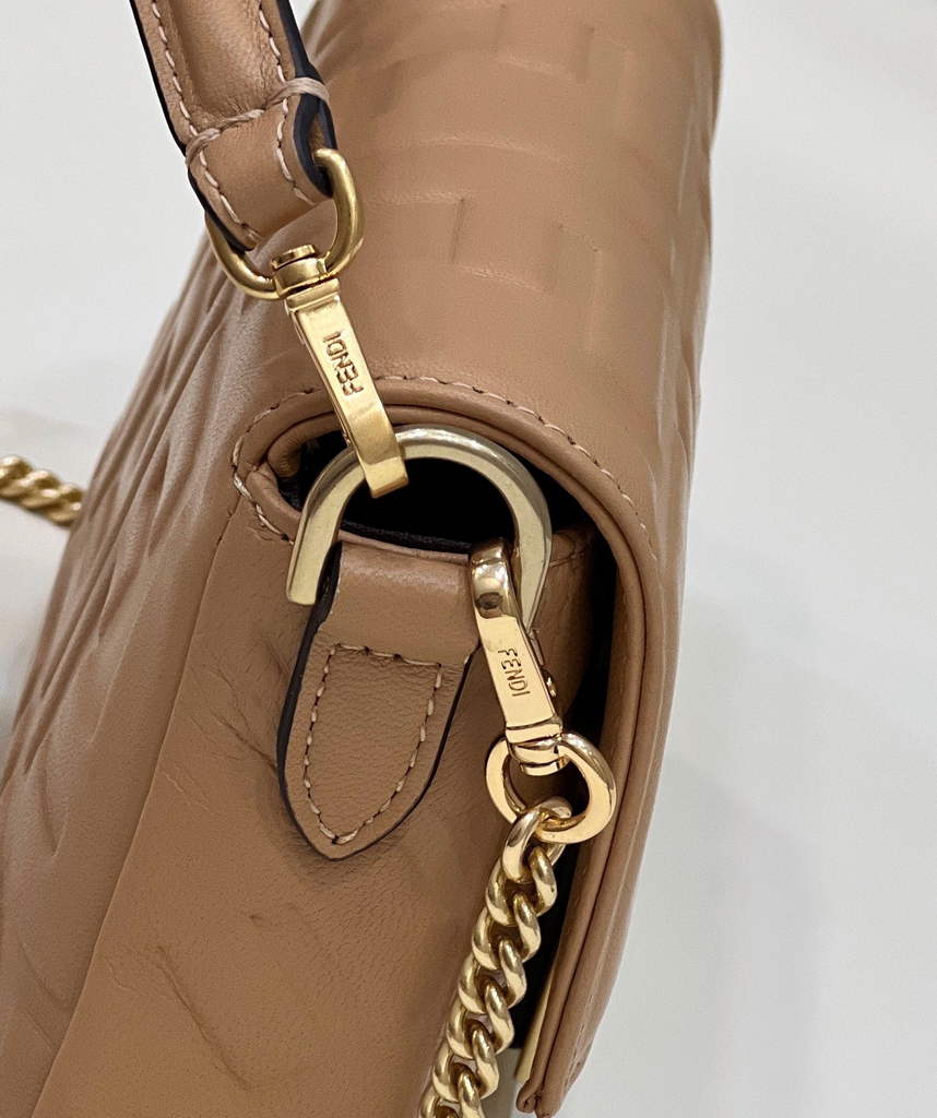 Fendi 8BS017 Baguette Mini Dark Beige leather bag - Default Title - View 5