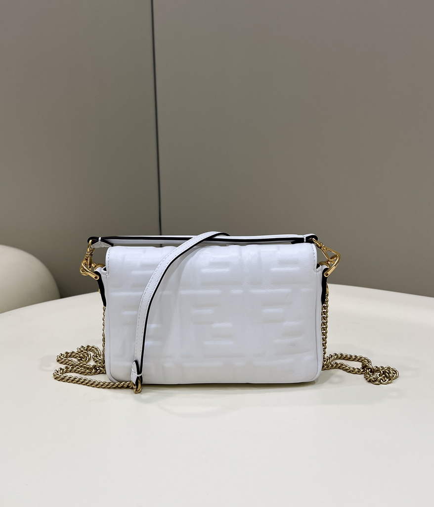 Fendi 8BS017 Baguette Mini White leather bag - Default Title - View 2