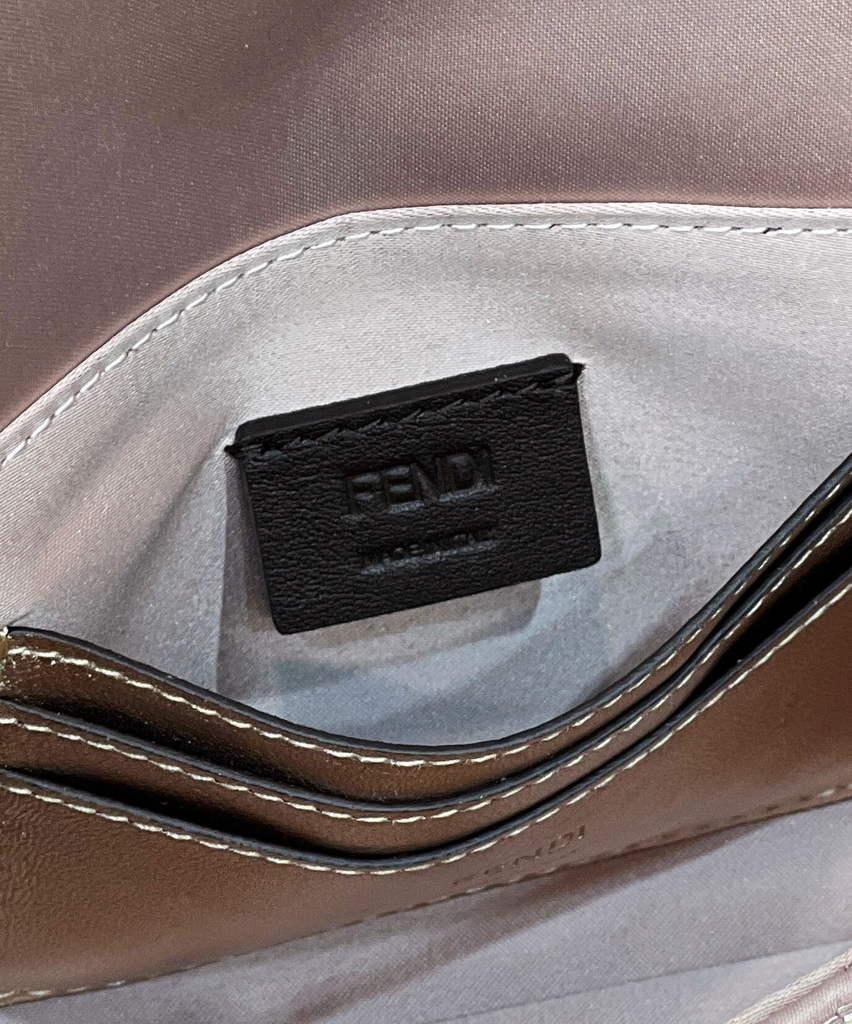 Fendi 8BS049 Mini Baguette 1997 Pink leather and sequinned bag - Default Title - View 6