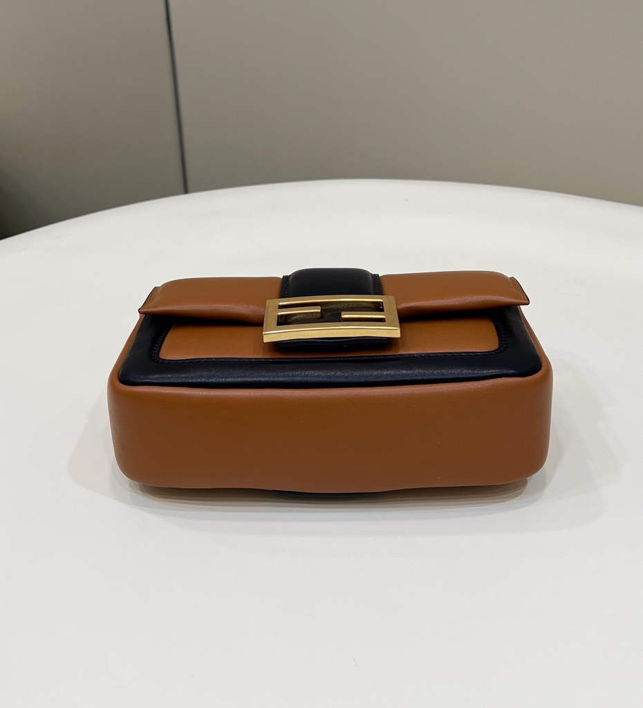 Fendi 8BS045 Mini Baguette Chain Brown nappa leather bag - Default Title - View 3