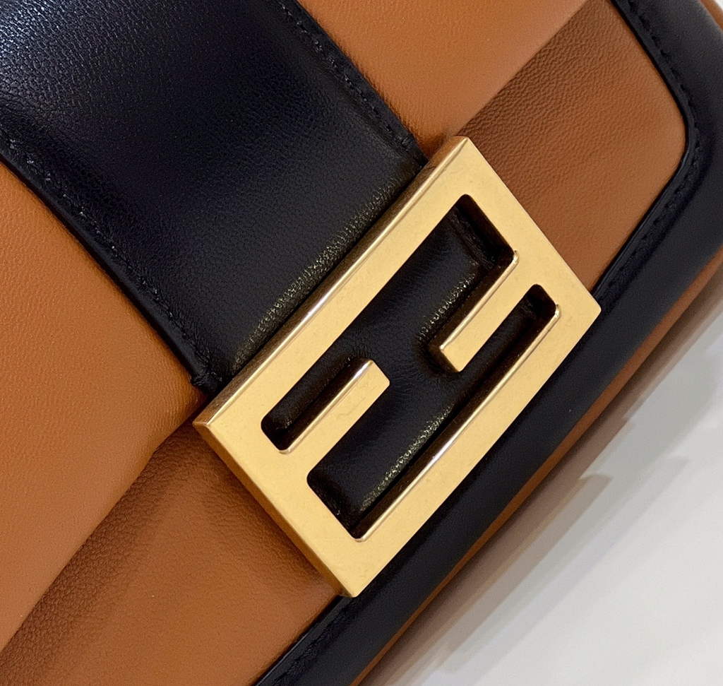 Fendi 8BS045 Mini Baguette Chain Brown nappa leather bag - Default Title - View 7