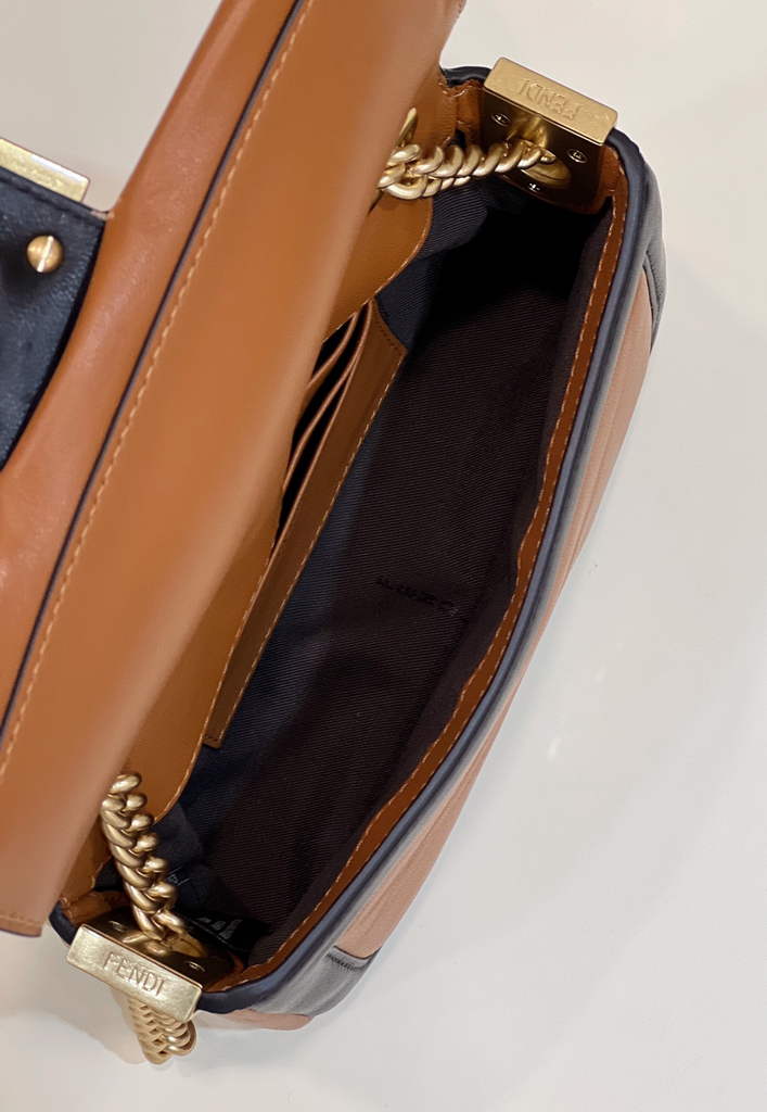 Fendi 8BS045 Mini Baguette Chain Brown nappa leather bag - Default Title - View 8