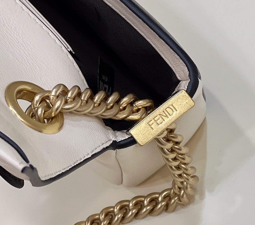 Fendi 8BS045 Mini Baguette Chain White nappa leather bag - Default Title - View 4