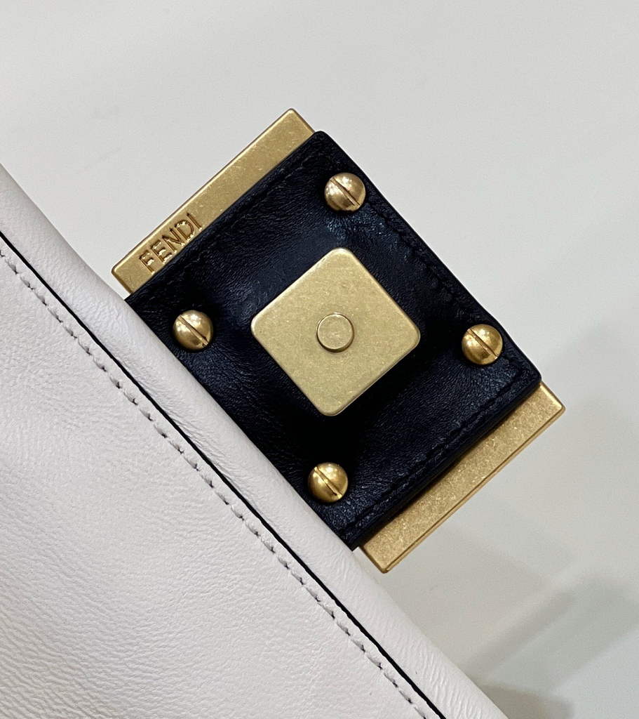 Fendi 8BS045 Mini Baguette Chain White nappa leather bag - Default Title - View 5
