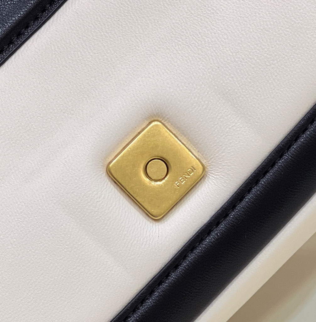 Fendi 8BS045 Mini Baguette Chain White nappa leather bag - Default Title - View 6