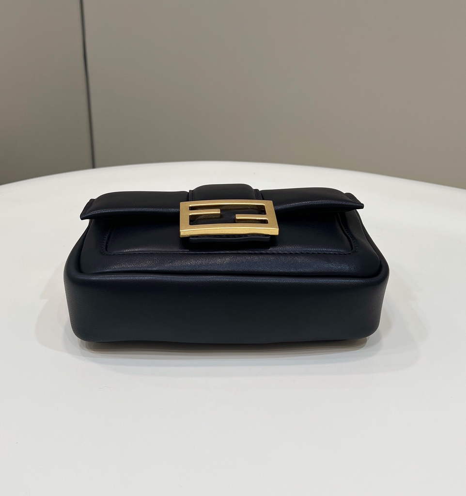 Fendi 8BS045 Mini Baguette Chain Black nappa leather bag - Default Title - View 3
