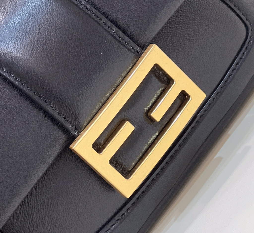 Fendi 8BS045 Mini Baguette Chain Black nappa leather bag - Default Title - View 6
