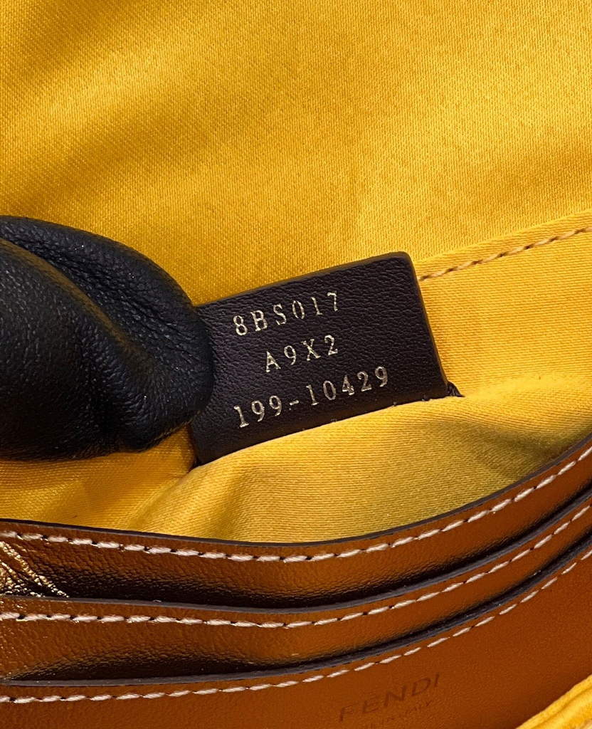 Fendi 8BS049 Mini Baguette 1997 Gold leather and sequinned bag - Default Title - View 7