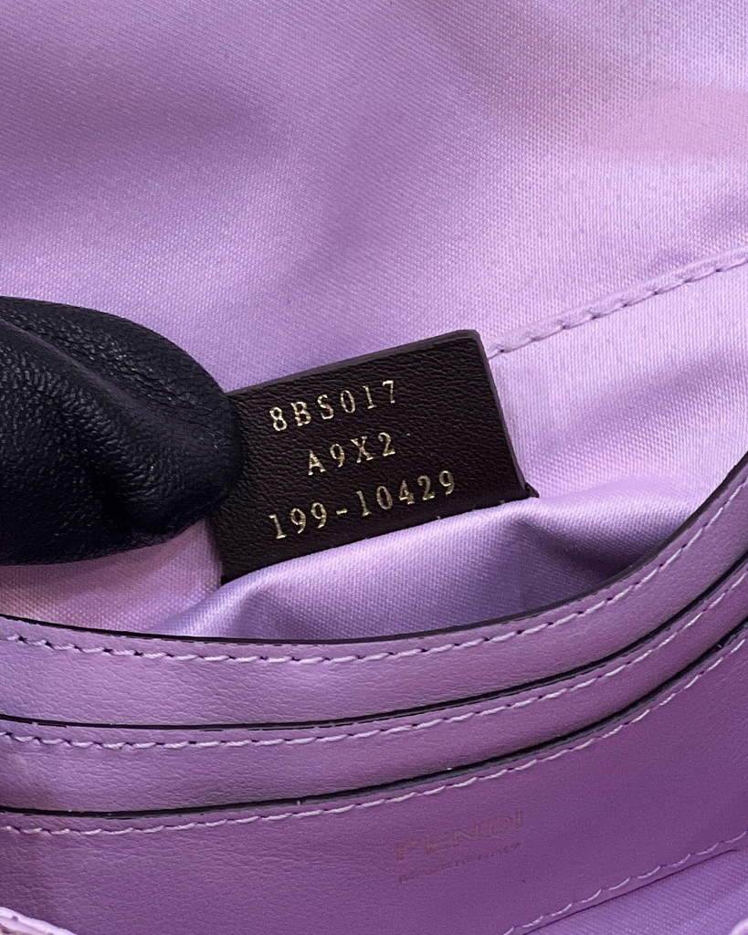 Fendi 8BS049 Mini Baguette 1997 Purple leather and sequinned bag - Default Title - View 6