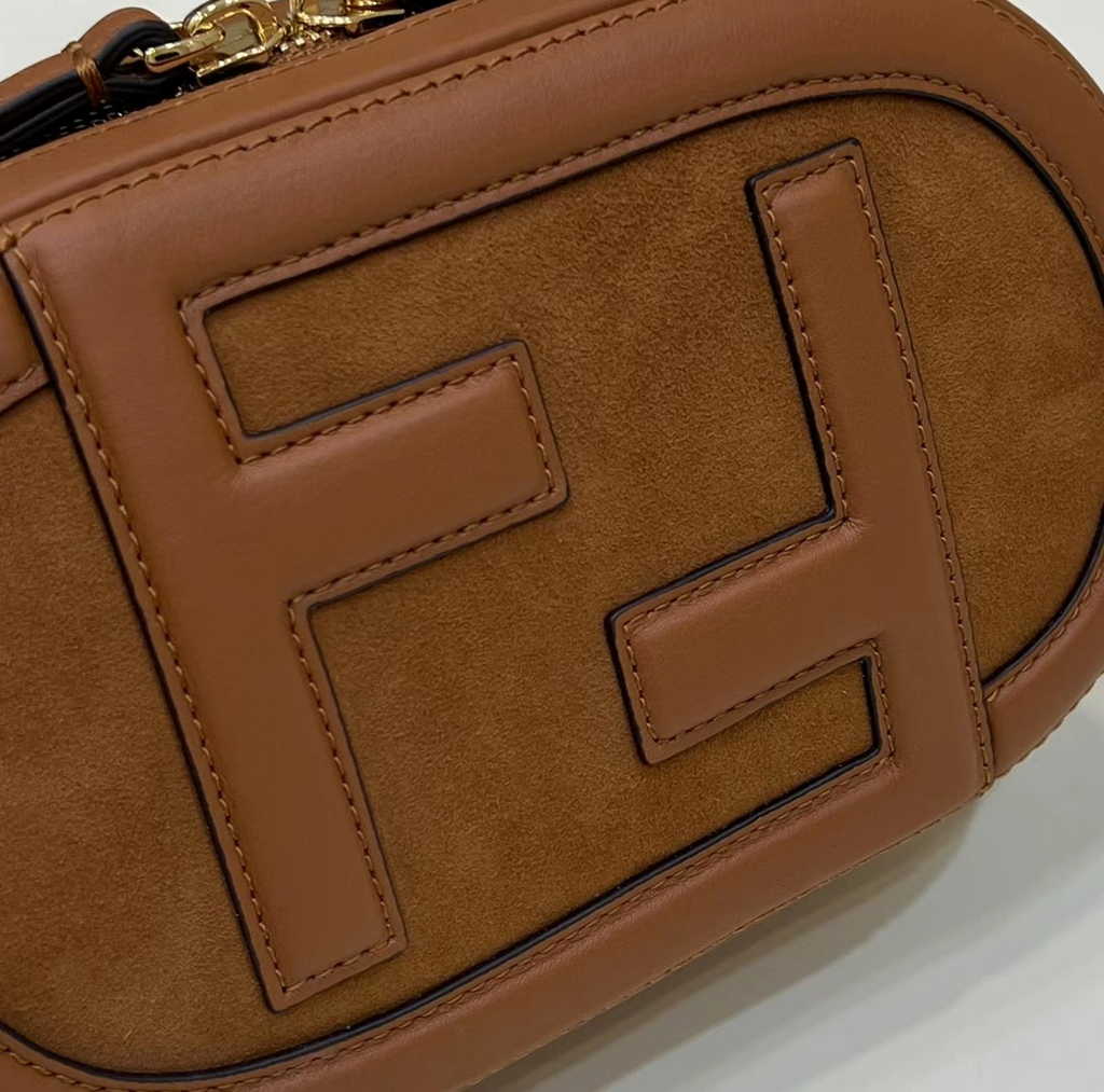Fendi 8BS058 O’Lock Mini Camera Case Brown leather mini bag - Default Title - View 4
