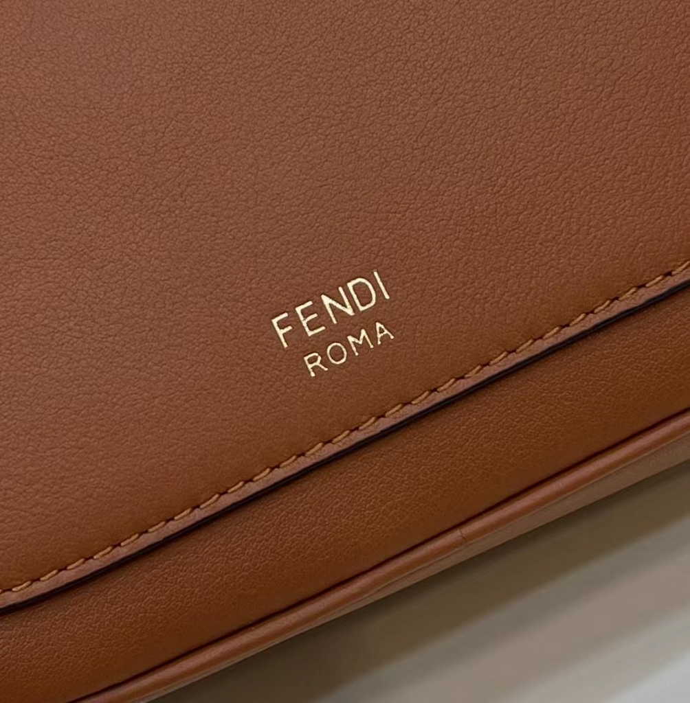 Fendi 8BS058 O’Lock Mini Camera Case Brown leather mini bag - Default Title - View 5
