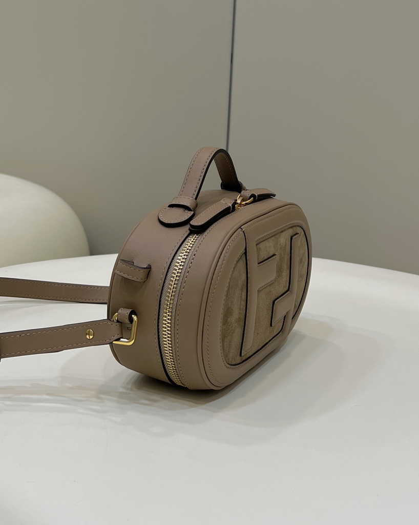Fendi 8BS058 O’Lock Mini Camera Case Dark Beige leather mini bag - Default Title - View 3
