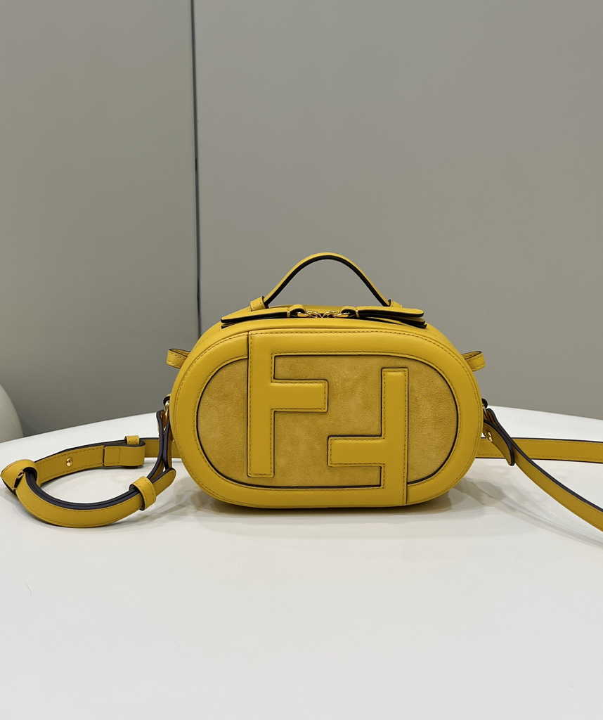 Fendi 8BS058 O’Lock Mini Camera Case Yellow leather mini bag - Default Title - View 1