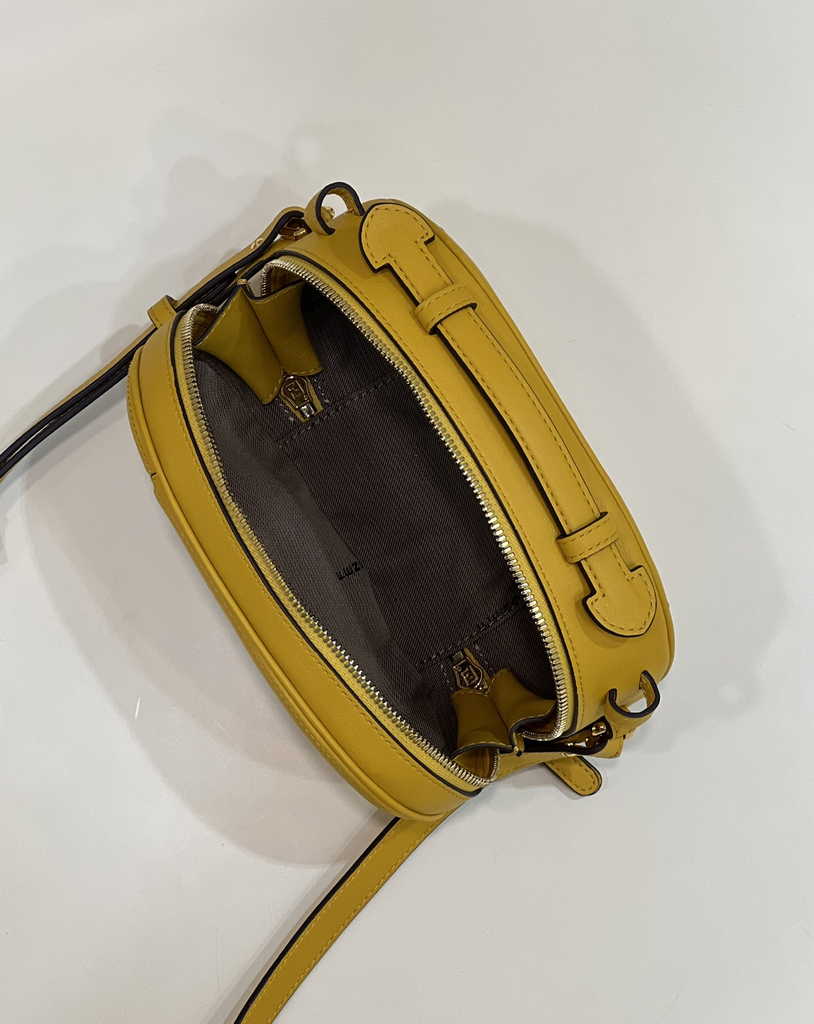 Fendi 8BS058 O’Lock Mini Camera Case Yellow leather mini bag - Default Title - View 9