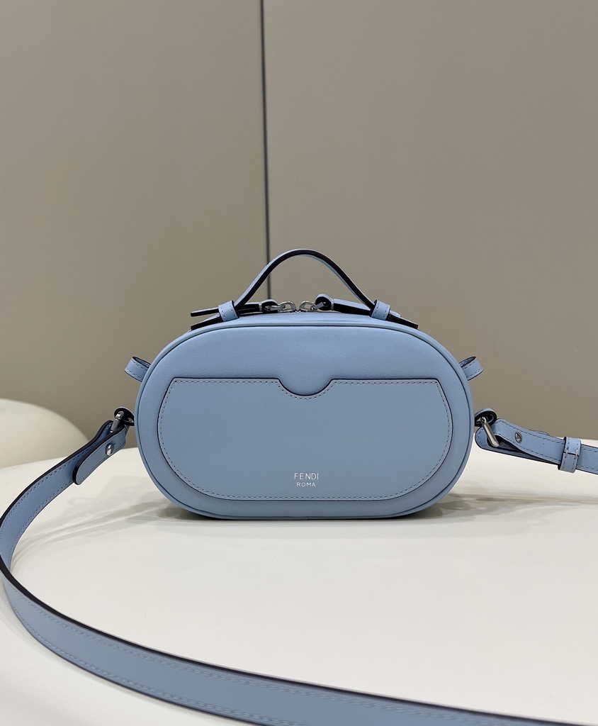 Fendi 8BS058 O’Lock Mini Camera Case Blue leather mini bag - Default Title - View 2