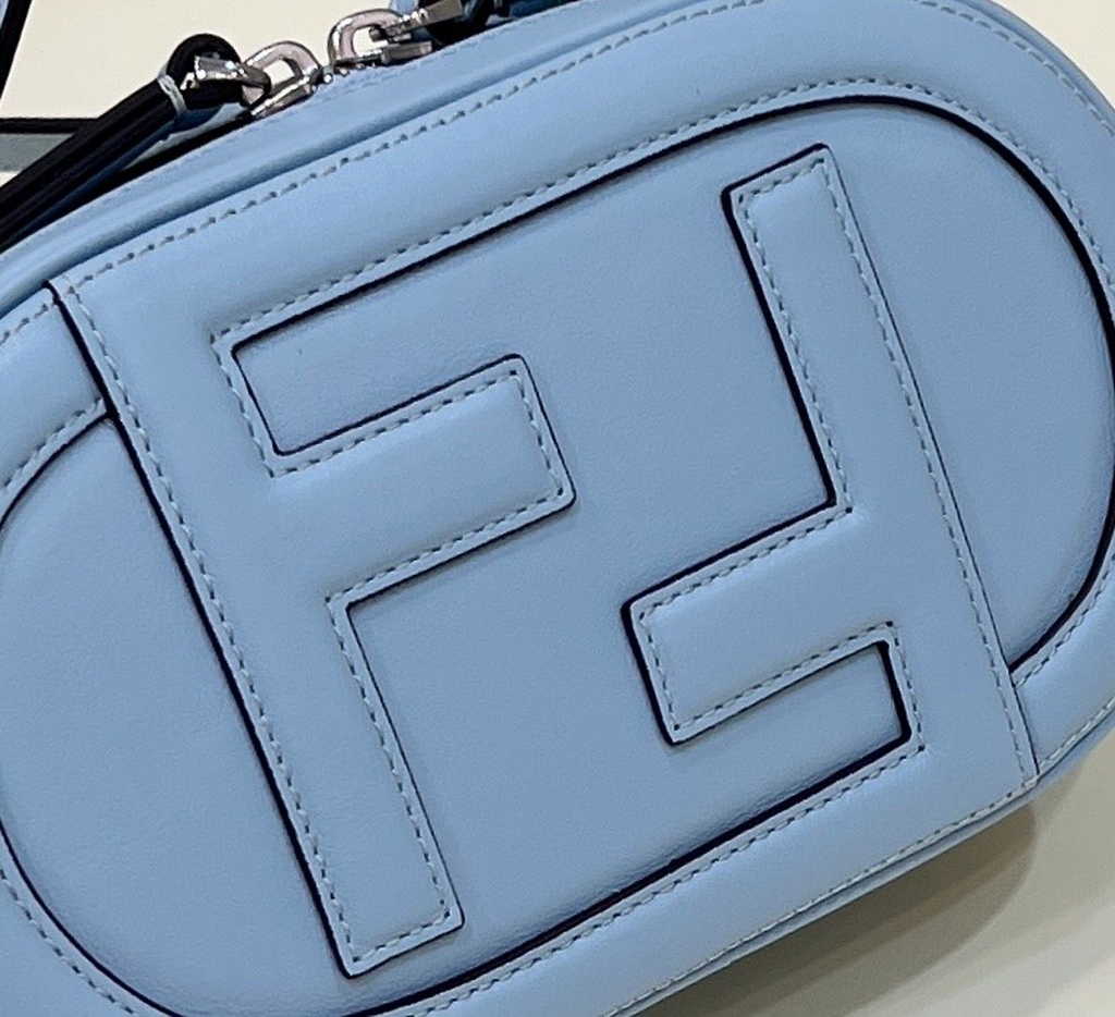 Fendi 8BS058 O’Lock Mini Camera Case Blue leather mini bag - Default Title - View 5